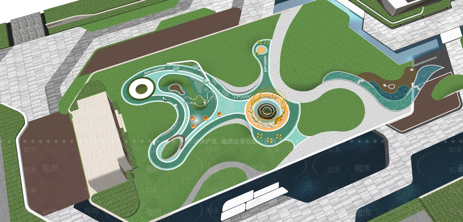 现代儿童游乐区SU模型下载【ID:1134196342】