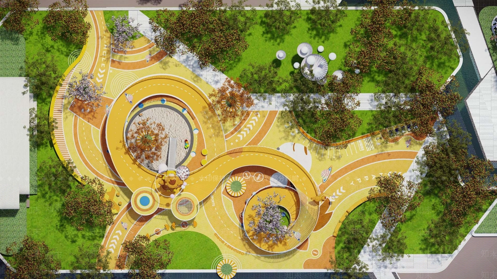 现代儿童游乐区SU模型下载【ID:1134196556】