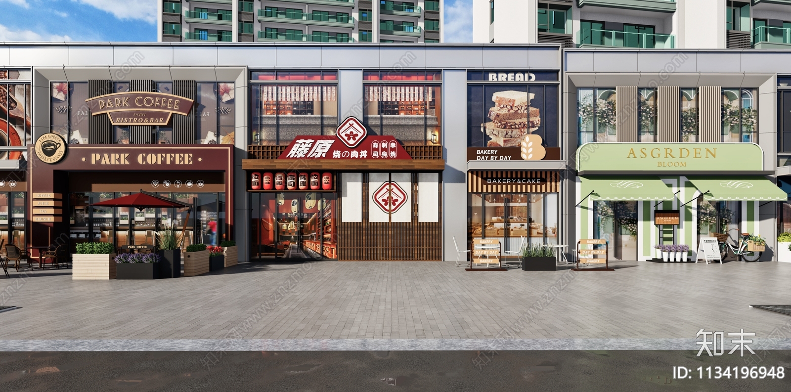 现代商业街SU模型下载【ID:1134196948】