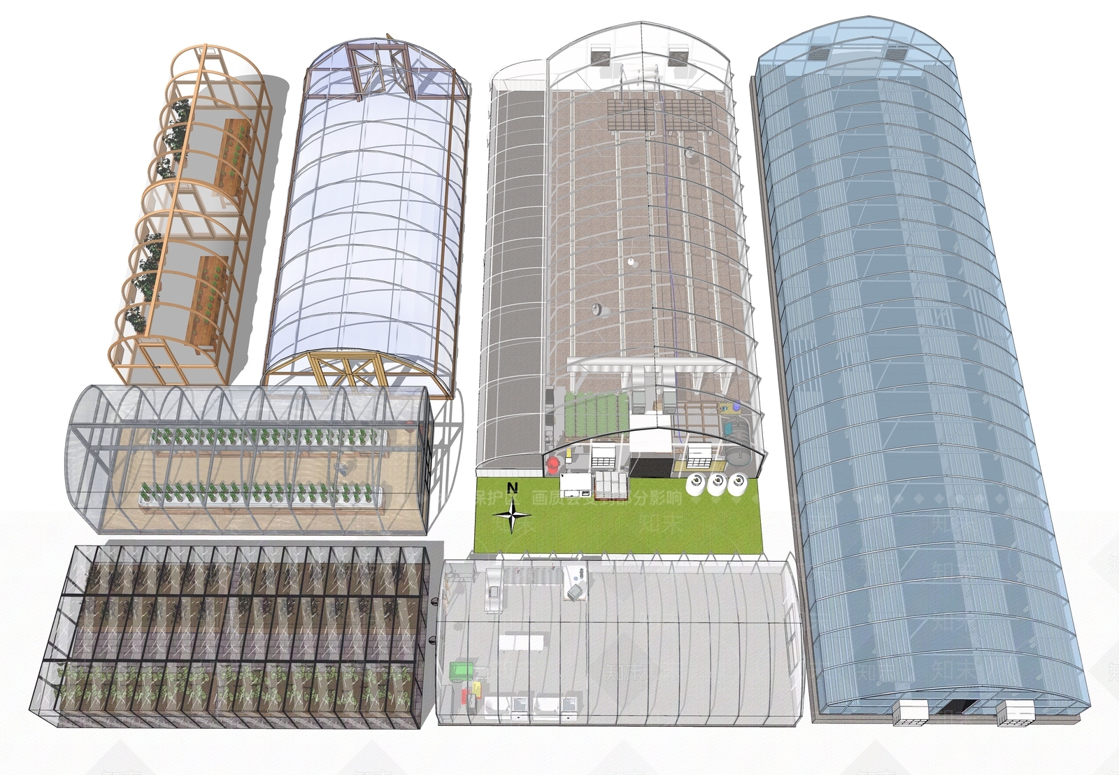现代屋顶花园阳光房SU模型下载【ID:1134201104】