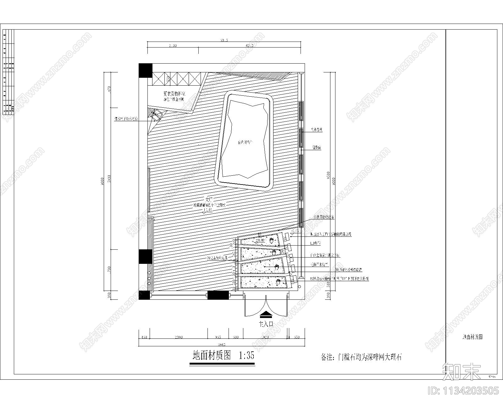 小型特色售楼部cad施工图下载【ID:1134203505】