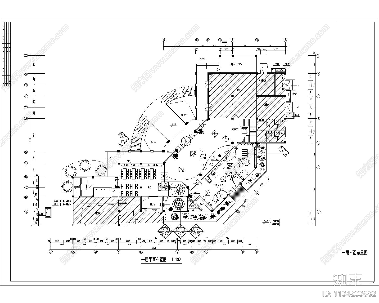 整栋办公楼室内cad施工图下载【ID:1134203682】