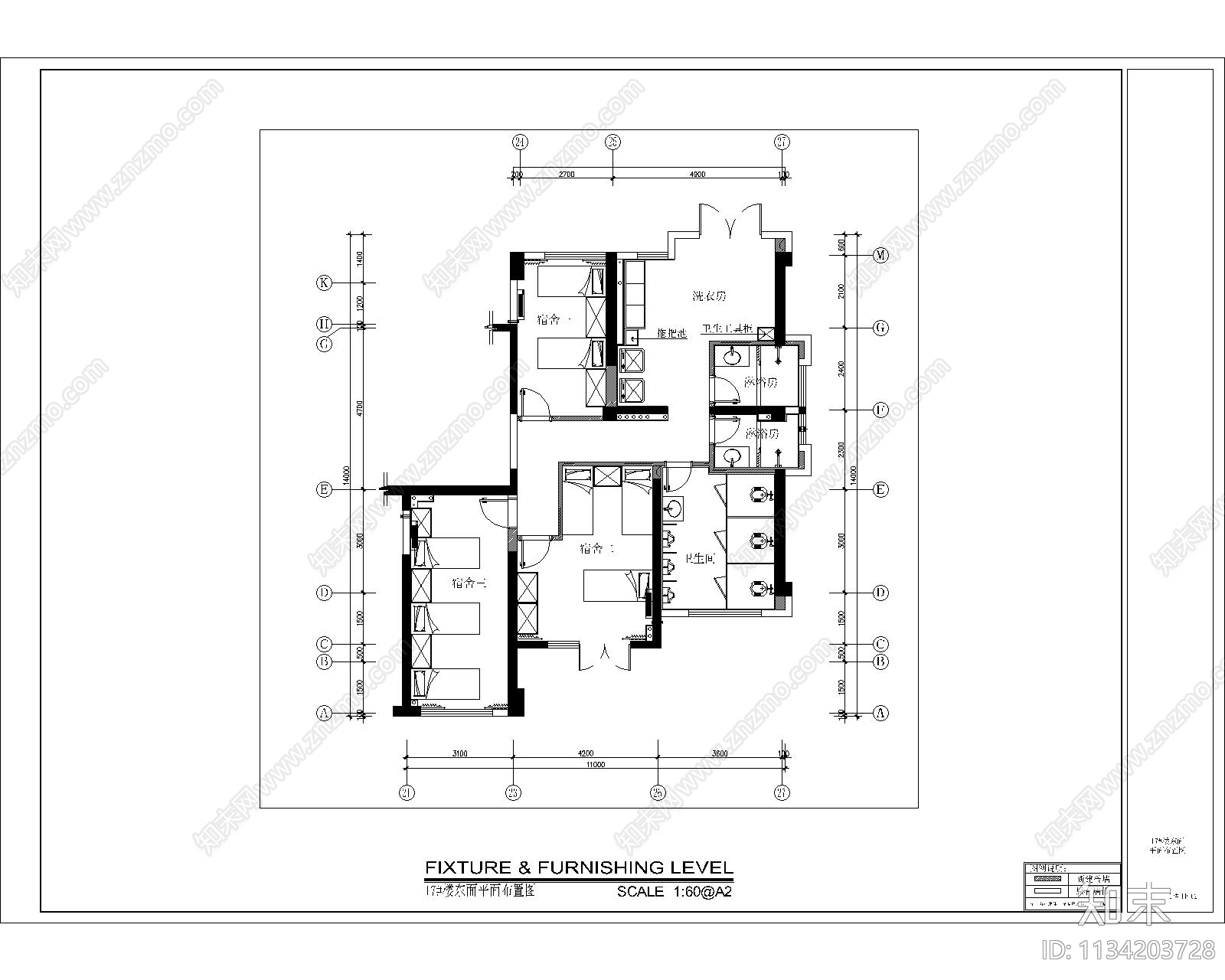 某地产物业办公室cad施工图下载【ID:1134203728】