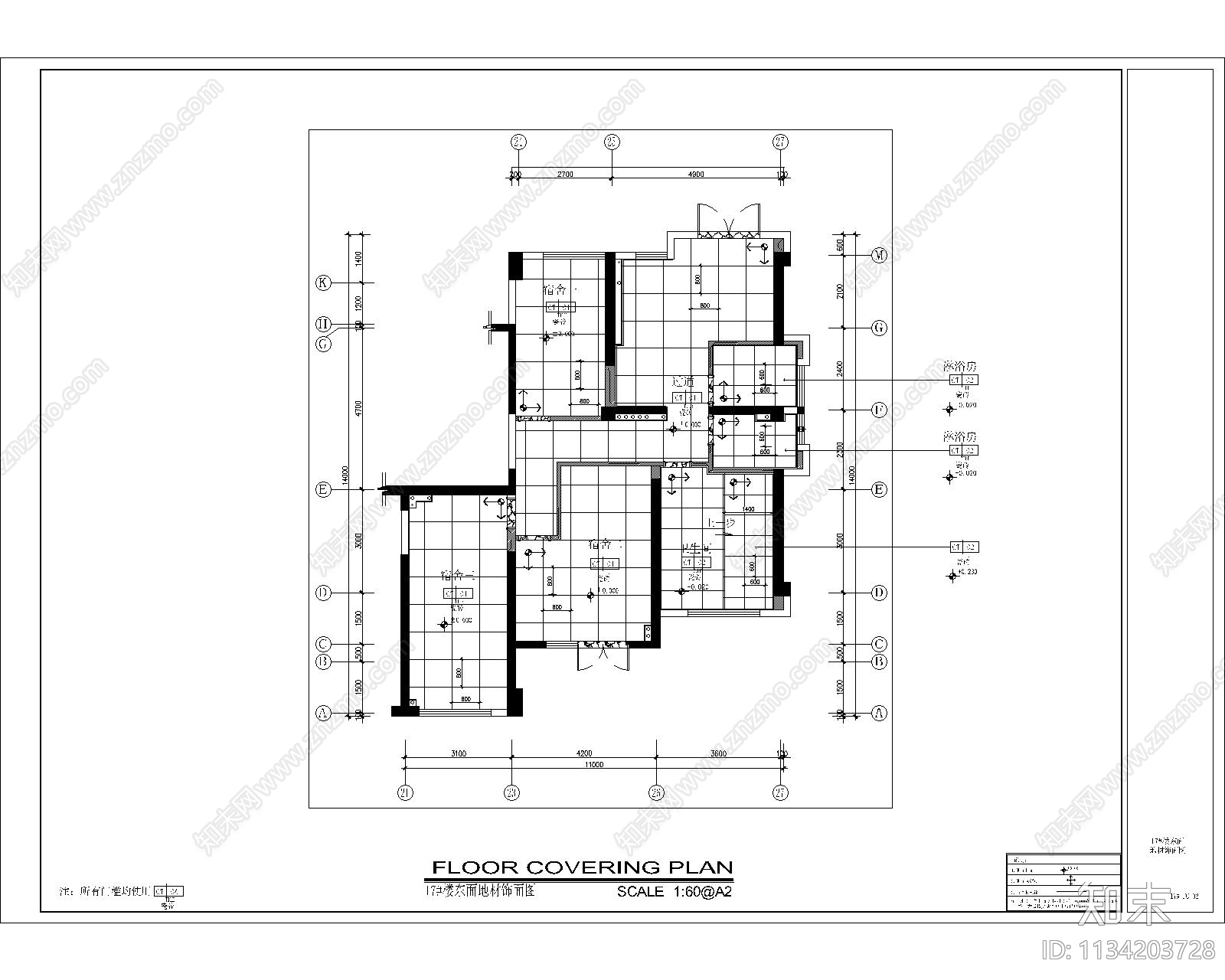 某地产物业办公室cad施工图下载【ID:1134203728】
