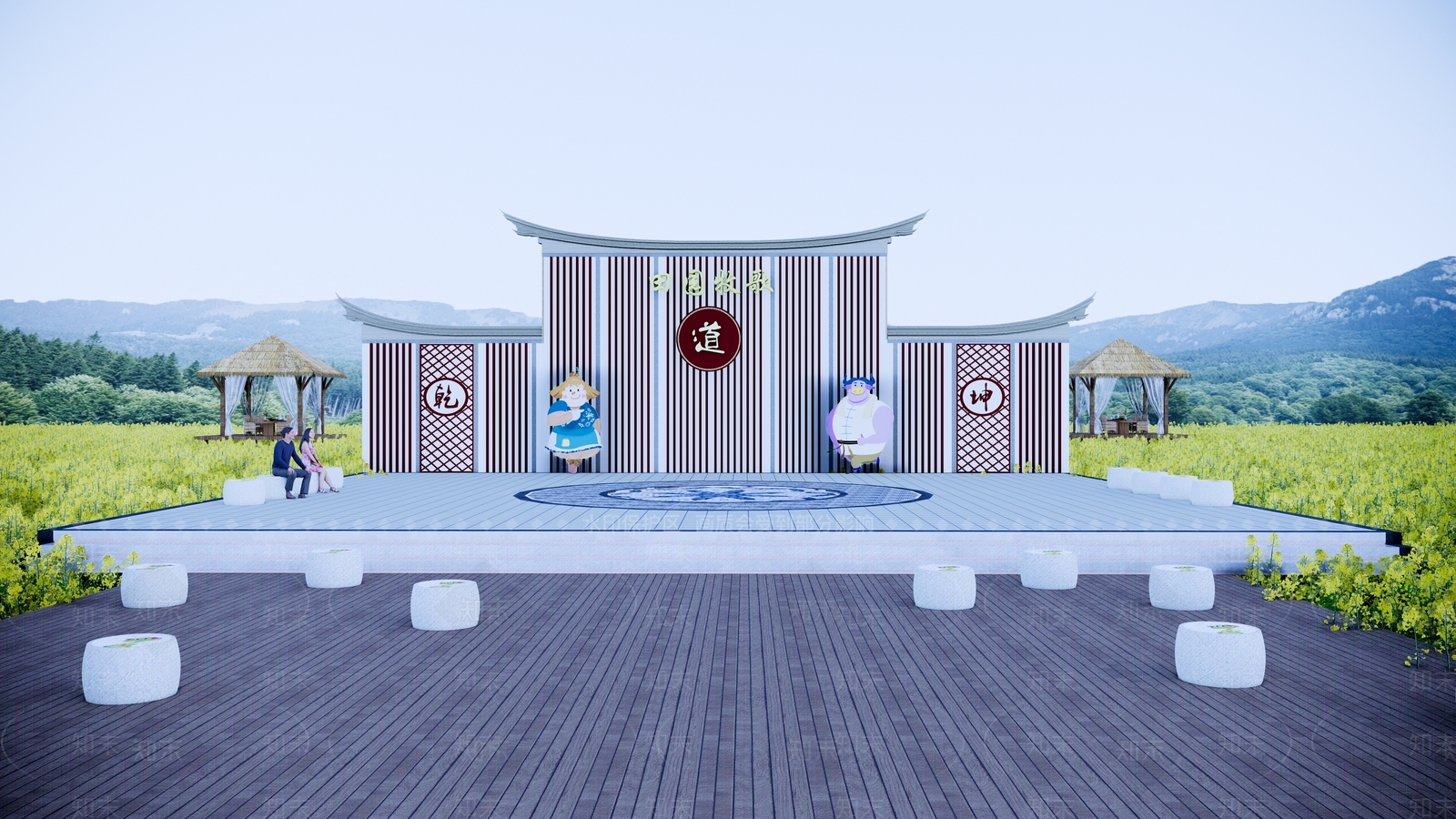 现代乡村公园SU模型下载【ID:1134206389】