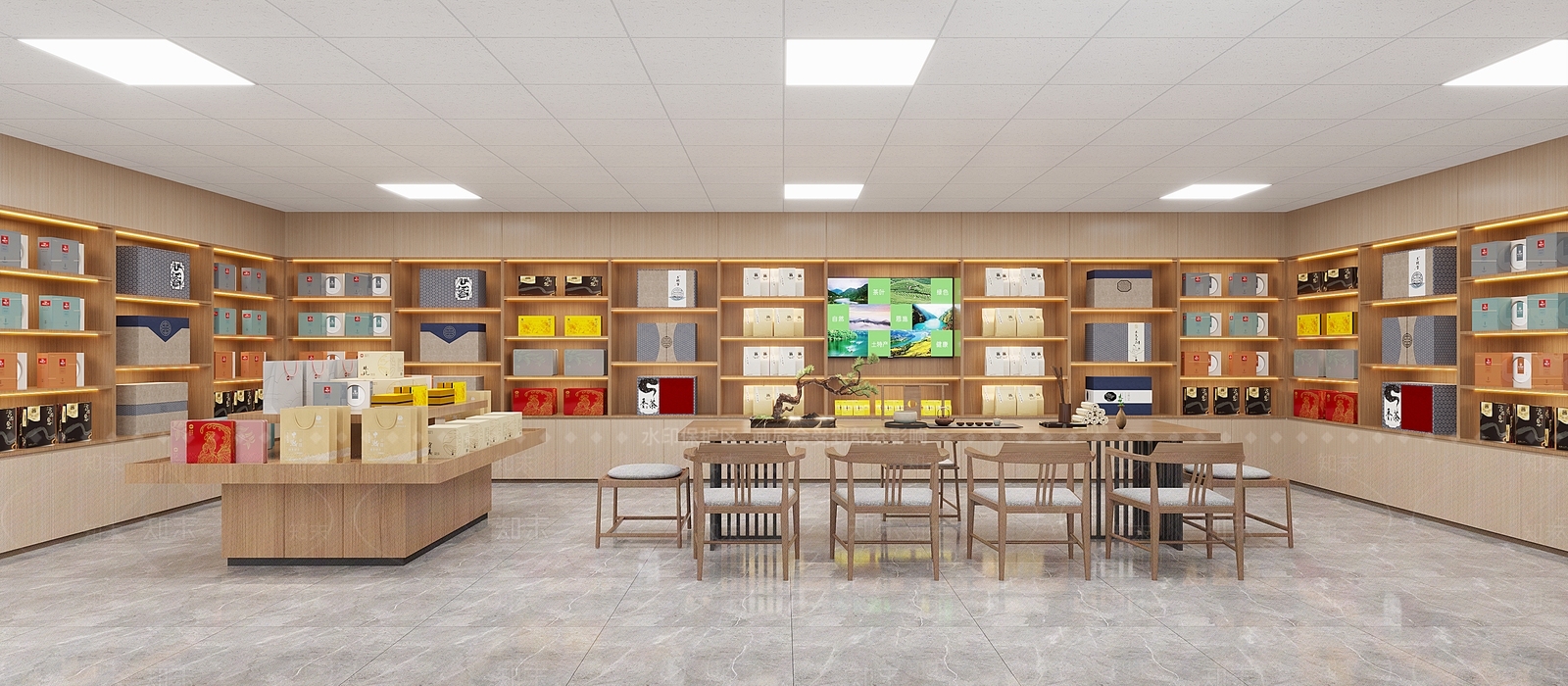新中式茶叶店3D模型下载【ID:1134214182】