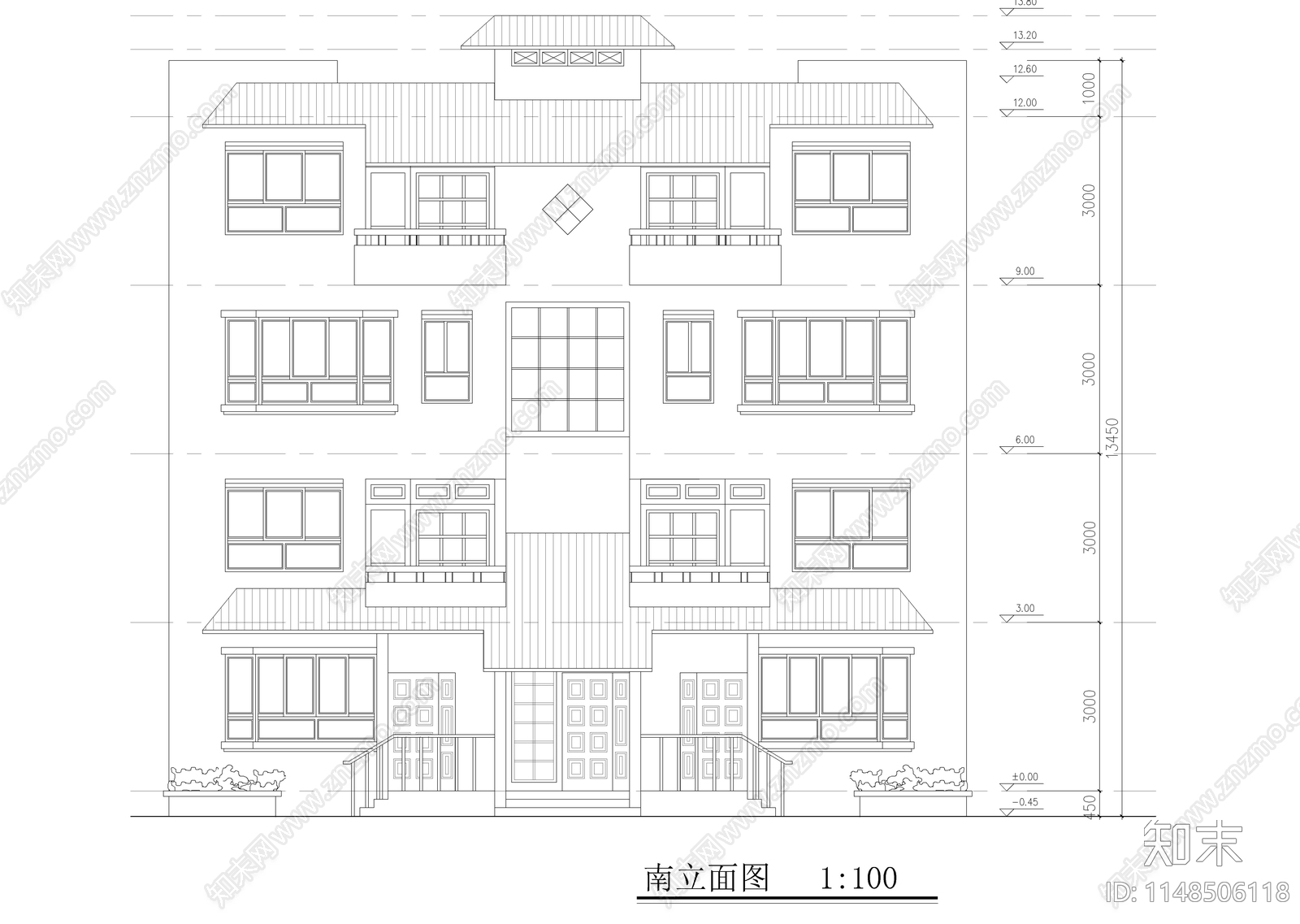 两套多层复式建筑cad施工图下载【ID:1148506118】