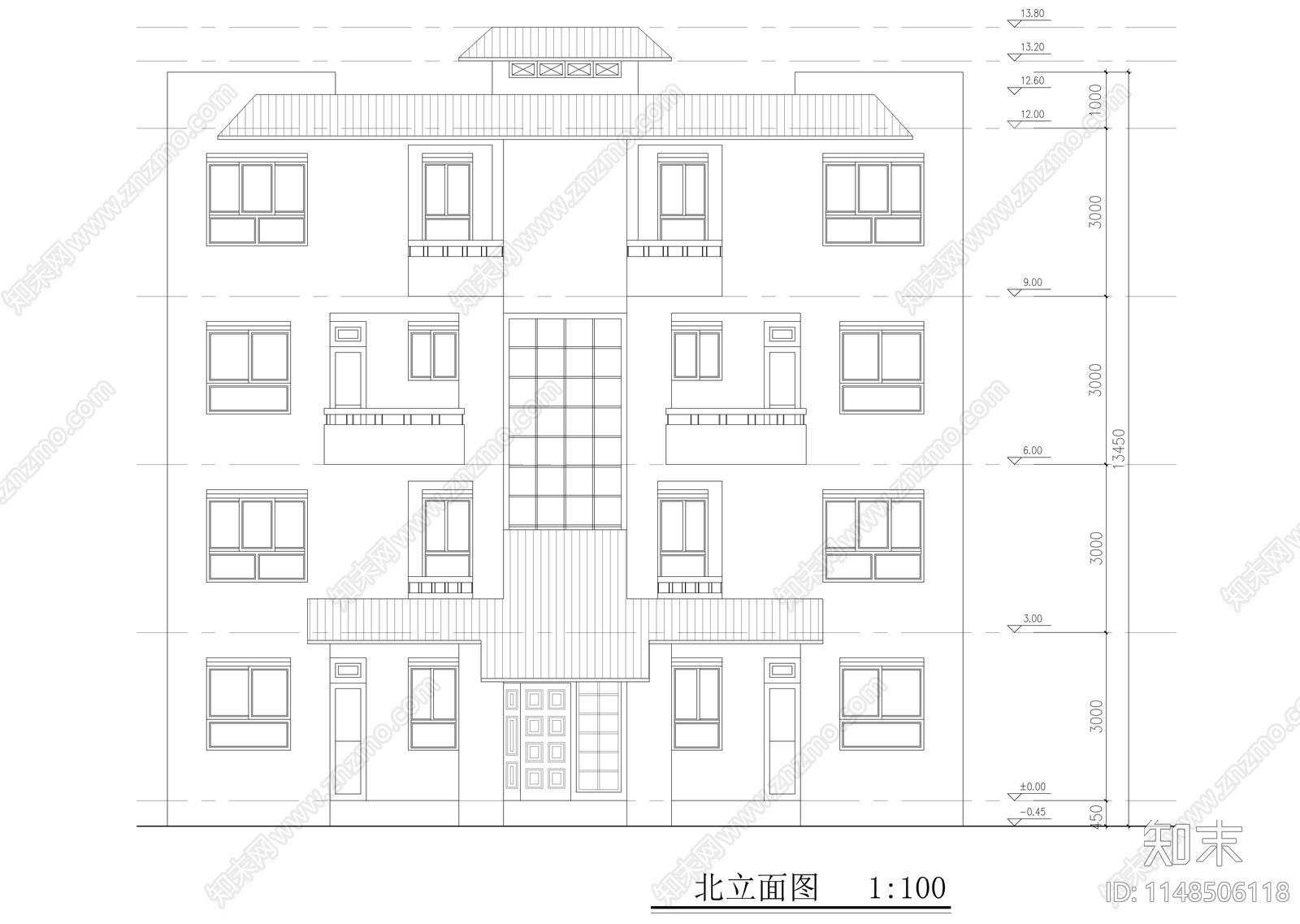 两套多层复式建筑cad施工图下载【ID:1148506118】