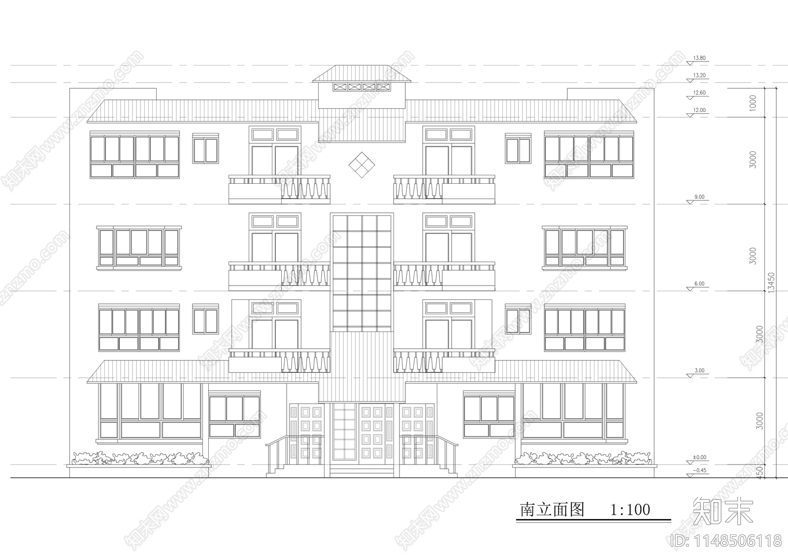 两套多层复式建筑cad施工图下载【ID:1148506118】