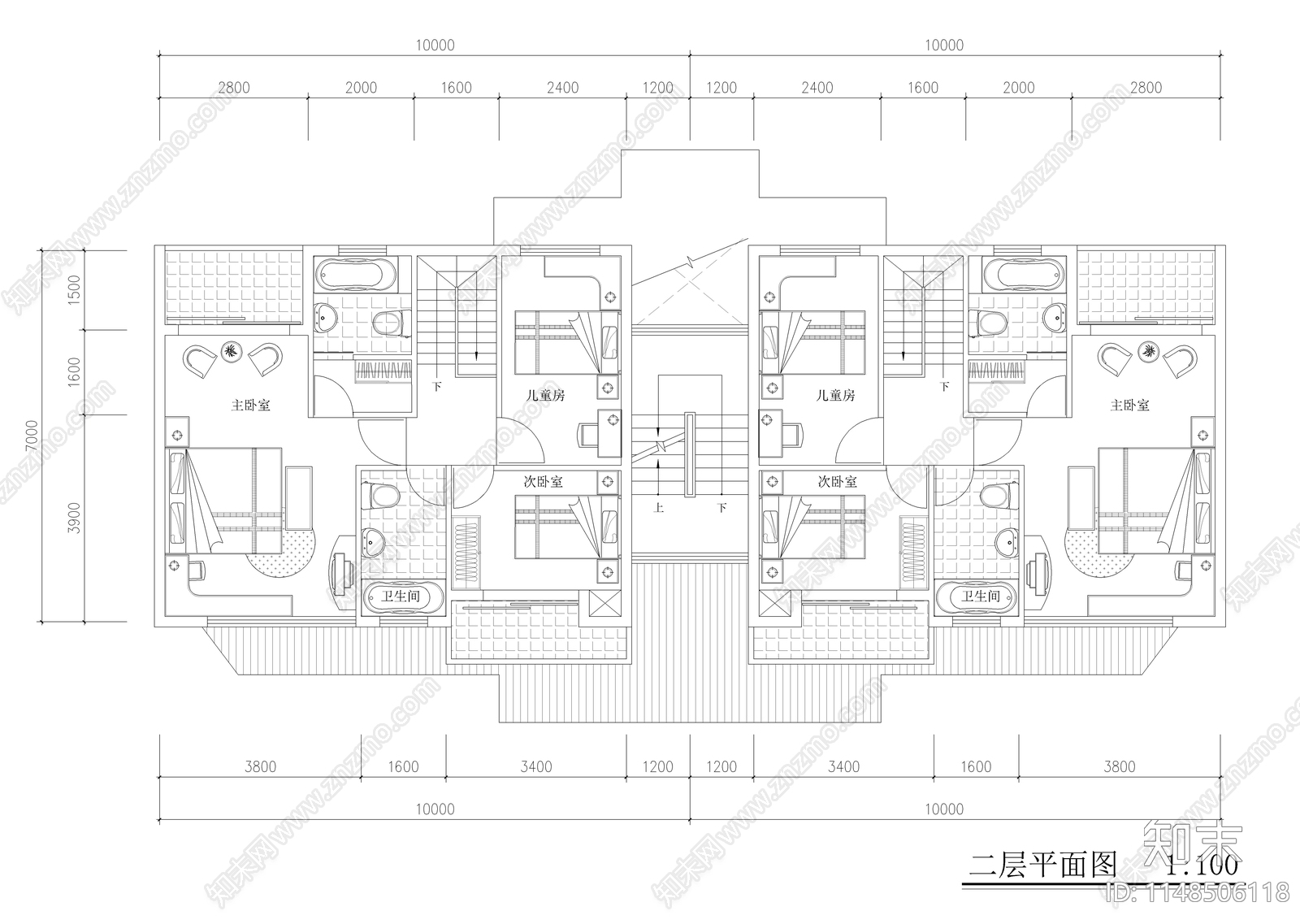 两套多层复式建筑cad施工图下载【ID:1148506118】