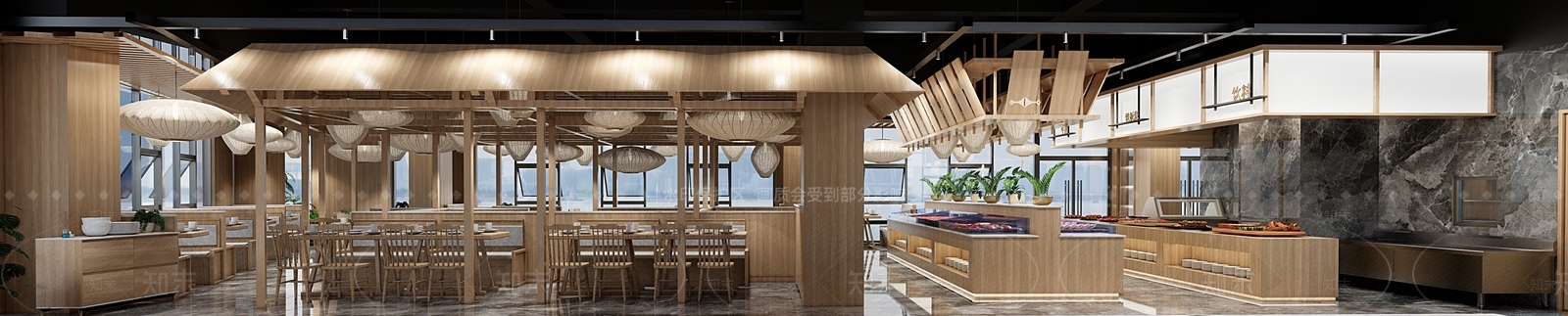 东南亚自助餐厅SU模型下载【ID:1134221938】