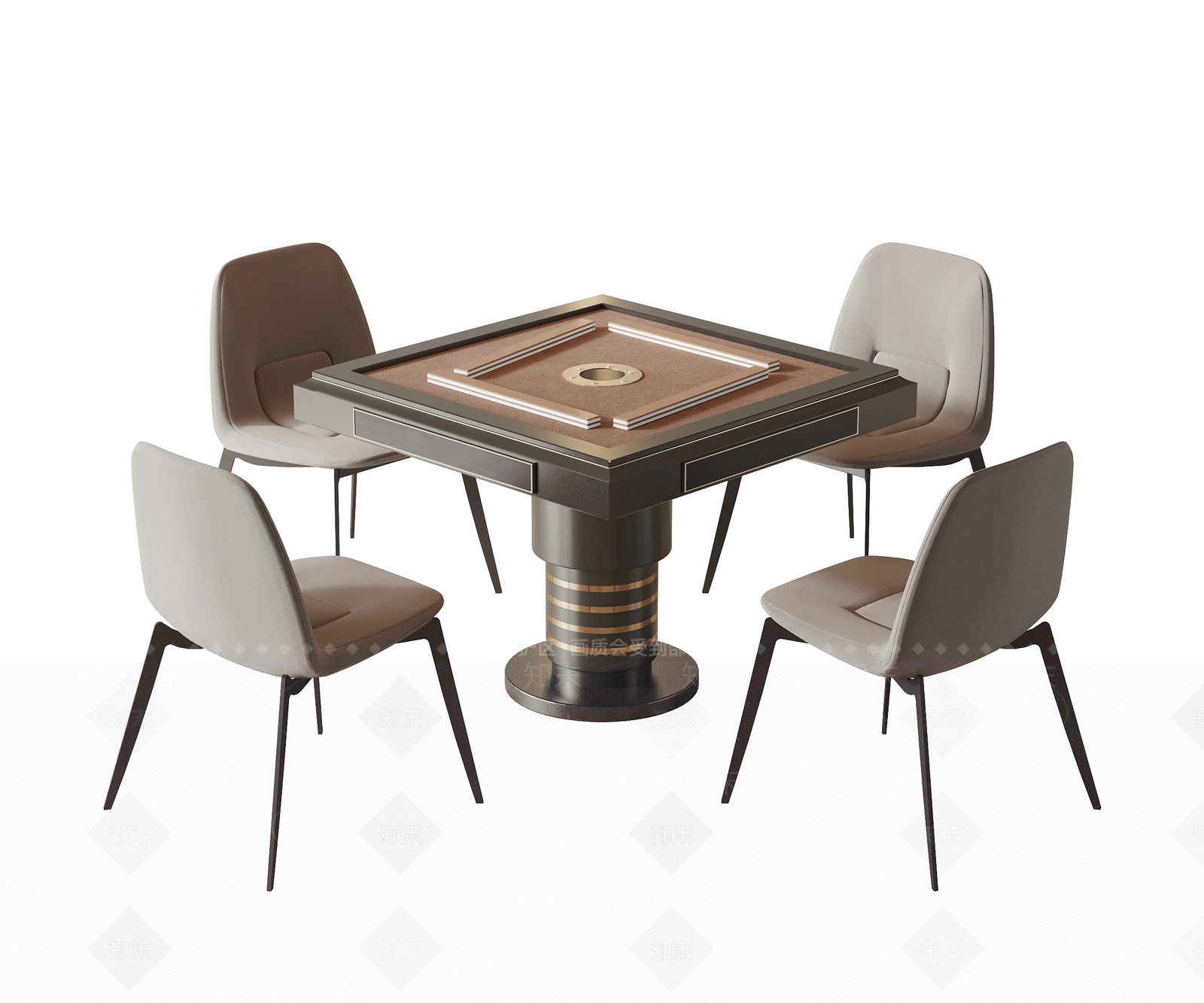 现代麻将桌椅3D模型下载【ID:1134222264】