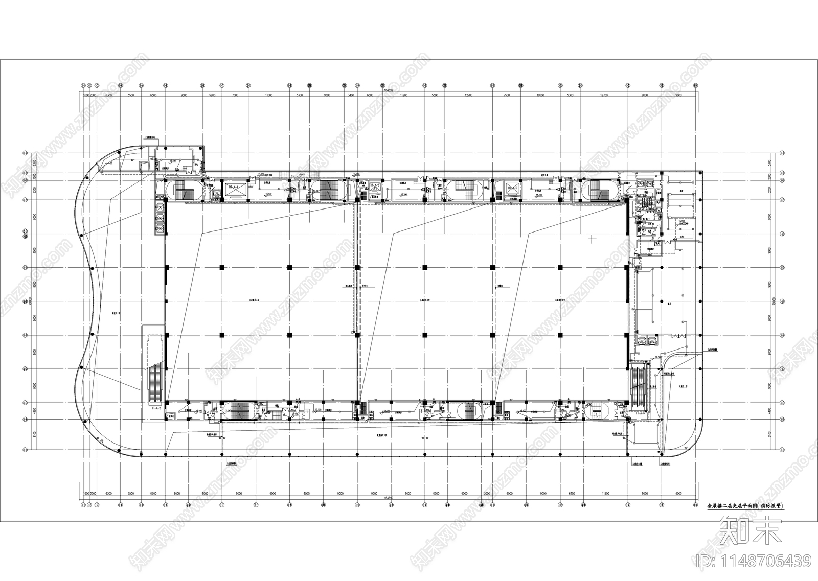 会展中心消防建筑总平图cad施工图下载【ID:1148706439】
