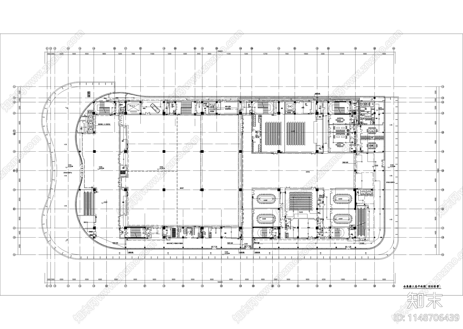 会展中心消防建筑总平图cad施工图下载【ID:1148706439】