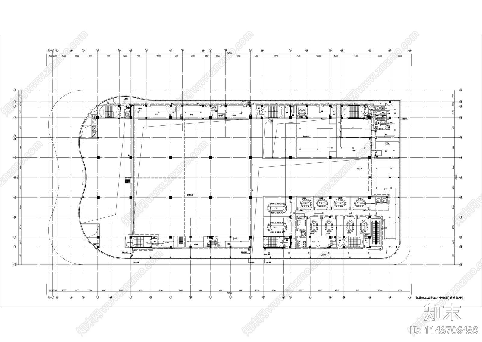 会展中心消防建筑总平图cad施工图下载【ID:1148706439】