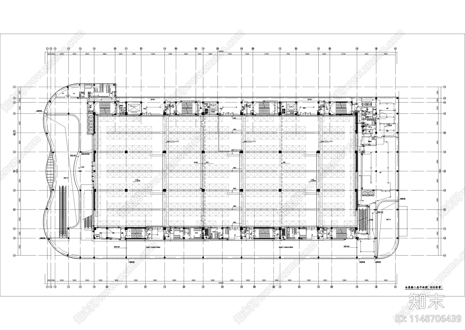 会展中心消防建筑总平图cad施工图下载【ID:1148706439】
