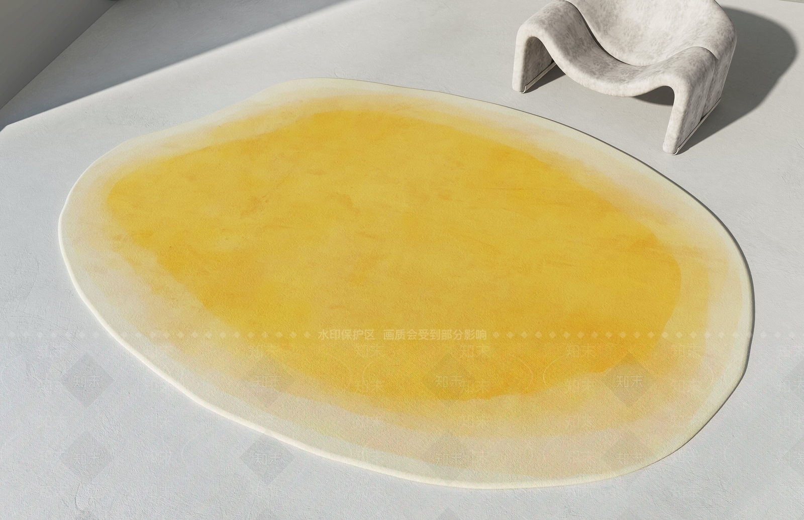 现代柠檬黄椭地毯3D模型下载【ID:1134231963】