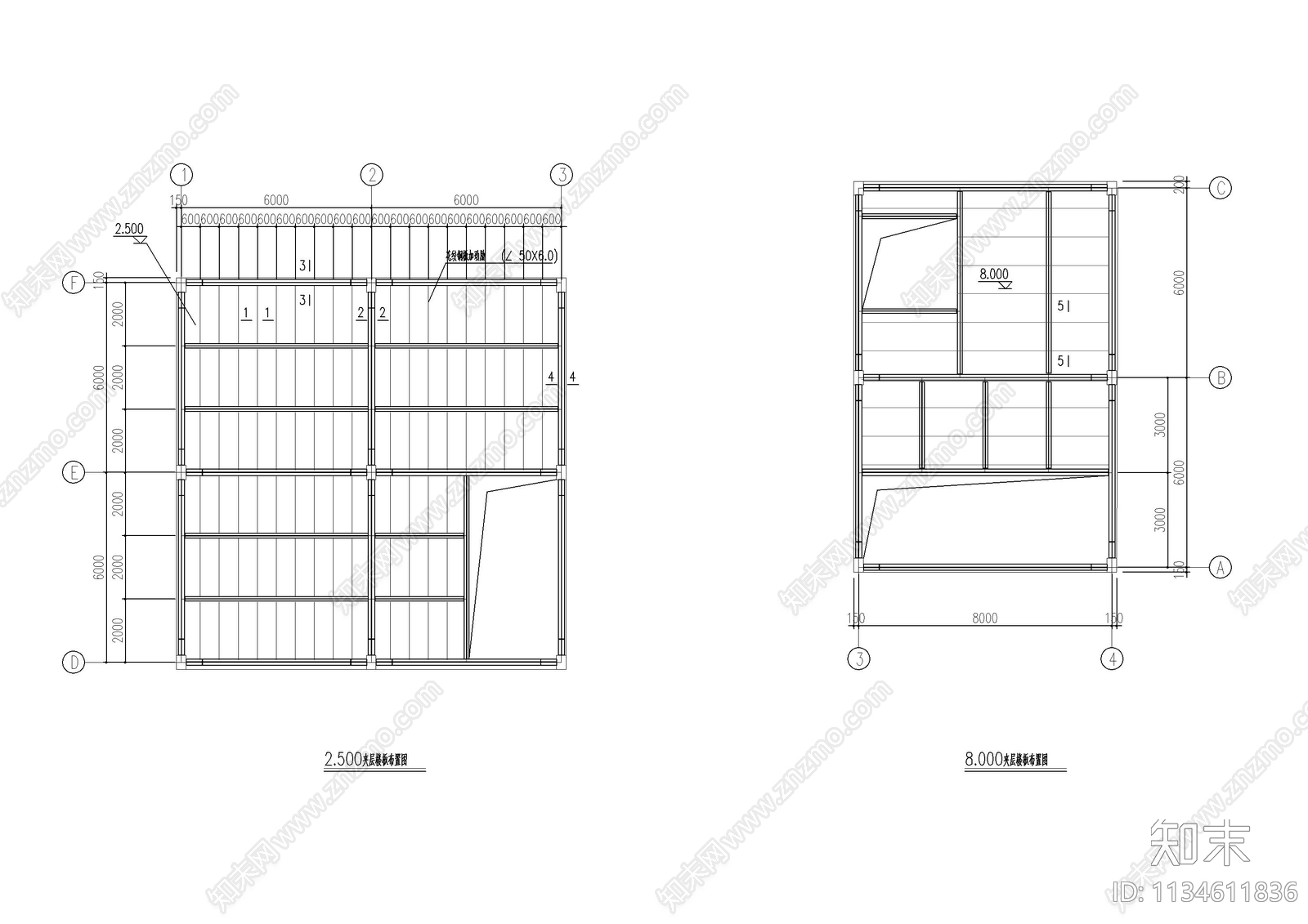 钢结构马道平面构件施工图下载【ID:1134611836】