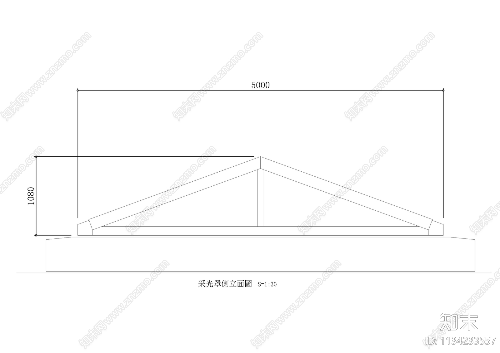 采光罩电动开窗节点大样cad施工图下载【ID:1134233557】