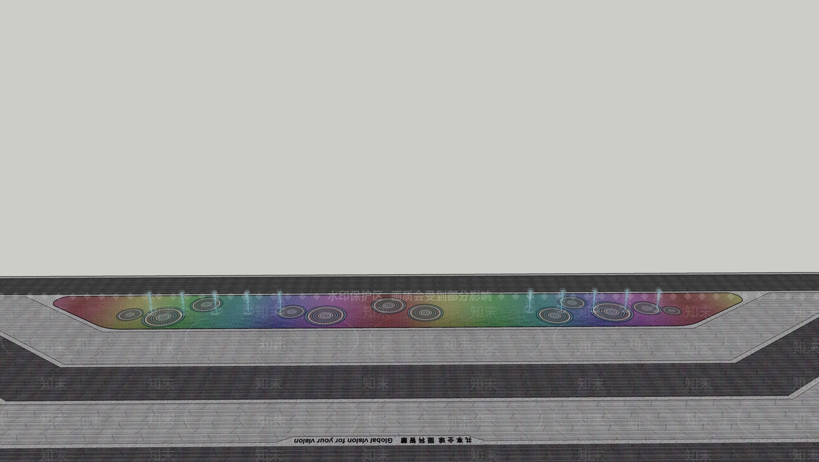 现代商业多彩旱喷水景SU模型下载【ID:1134234284】