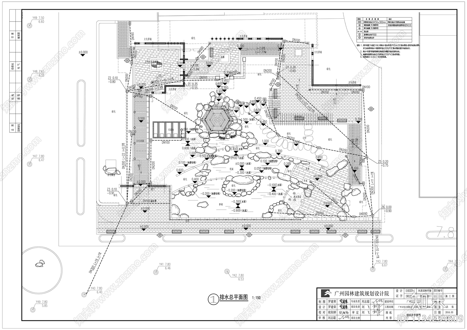 景观公园给排水施工图下载【ID:1134234609】