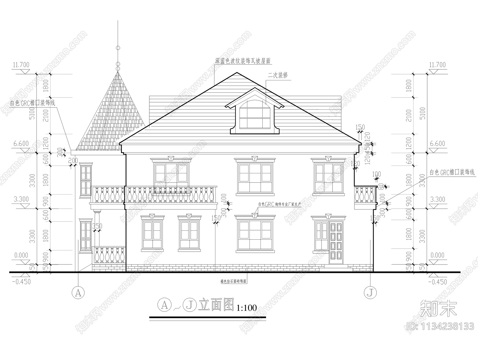 高级会所建筑cad施工图下载【ID:1134238133】