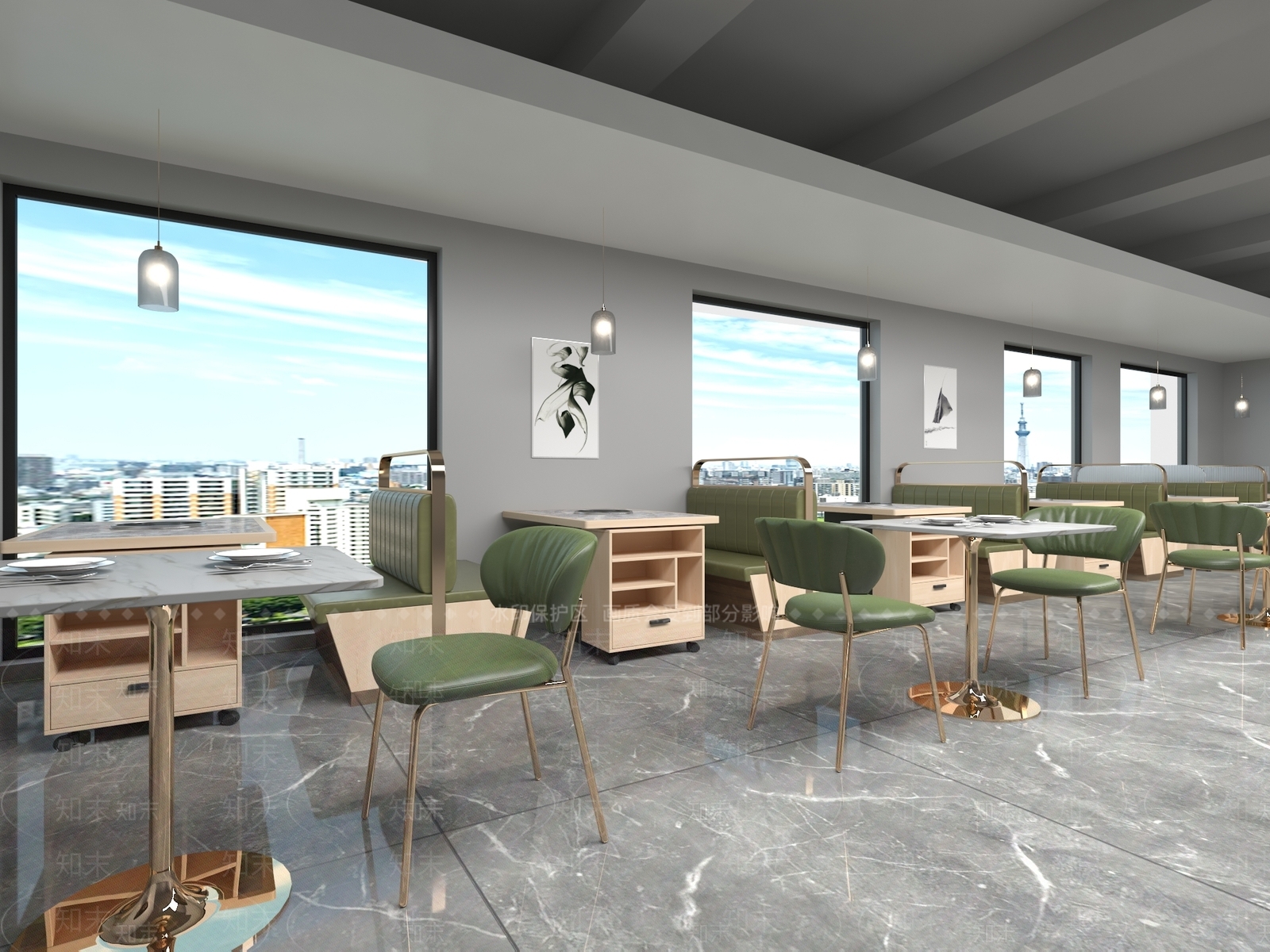 现代火锅店3D模型下载【ID:1134242472】