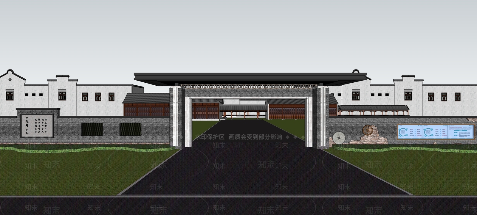中式牌坊牌楼SU模型下载【ID:1134243194】