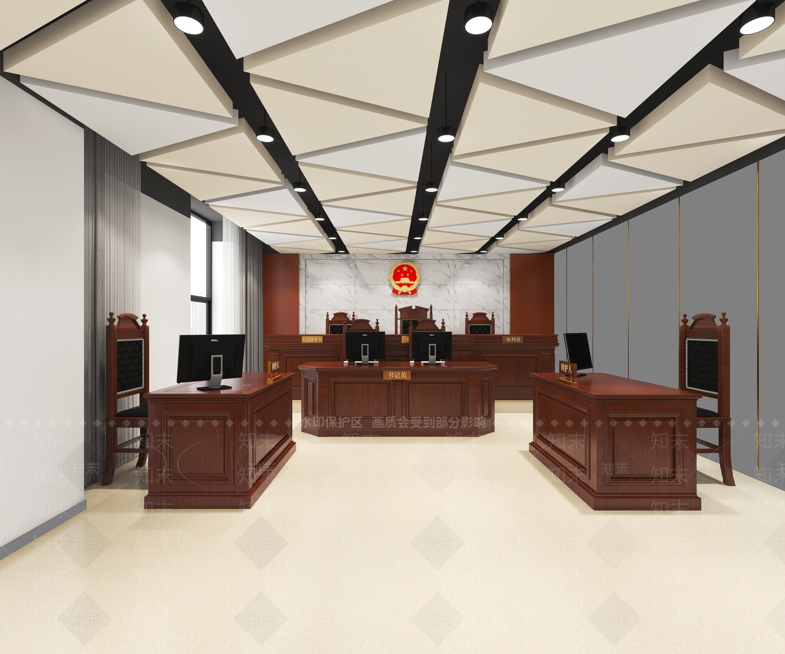 现代法庭3D模型下载【ID:1134244756】