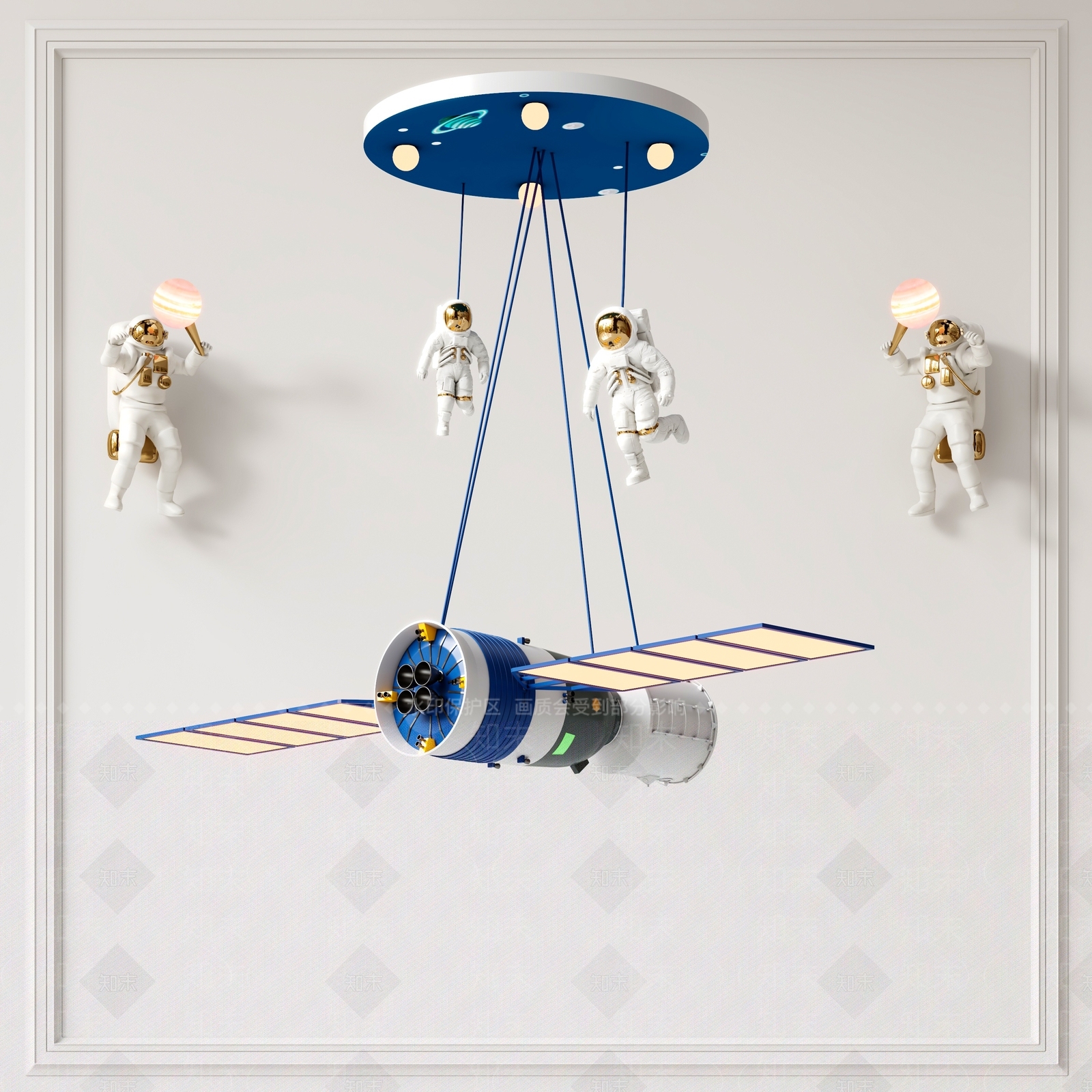 现代太空飞船吊灯3D模型下载【ID:1134245941】