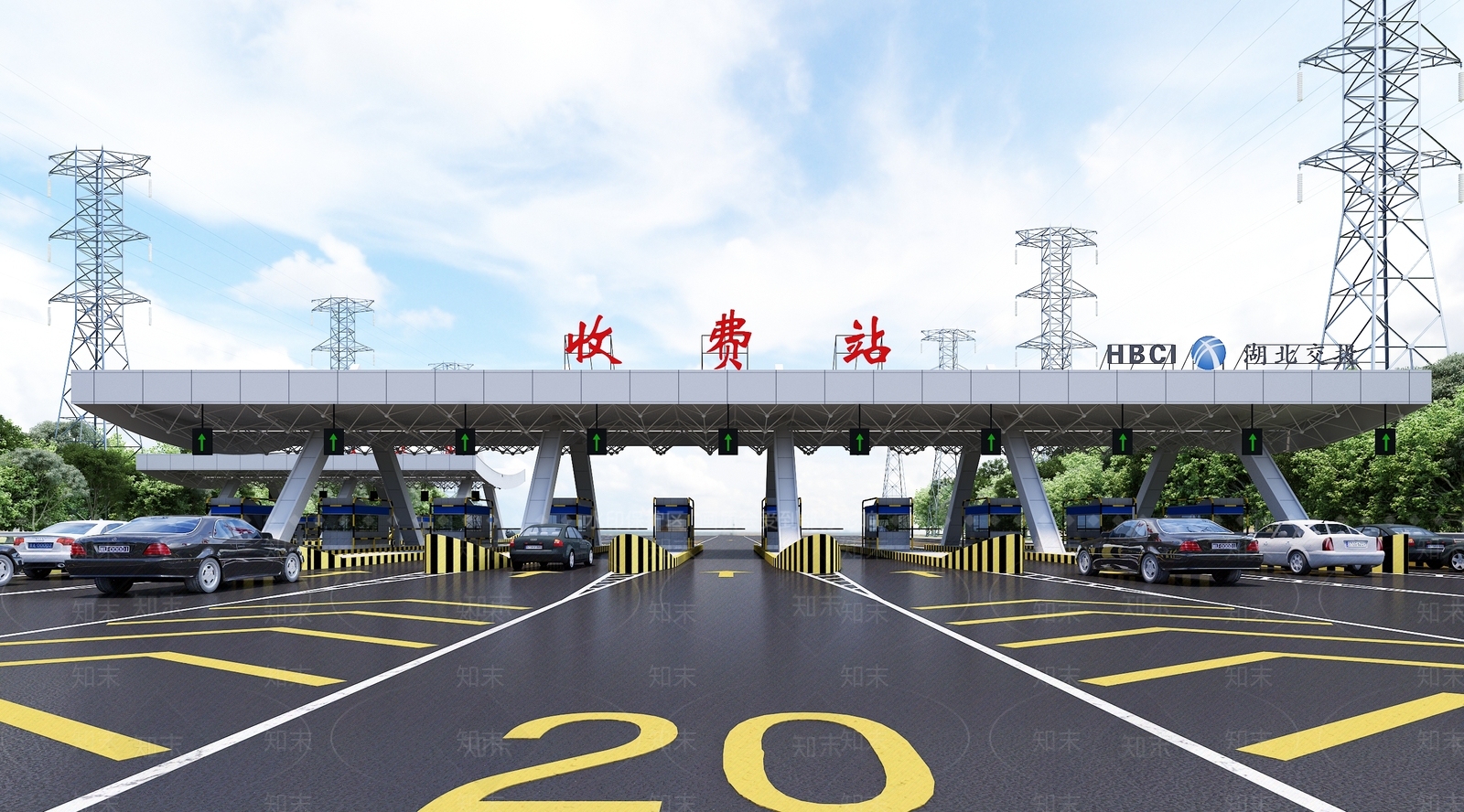 现代高速收费站3D模型下载【ID:1134248092】