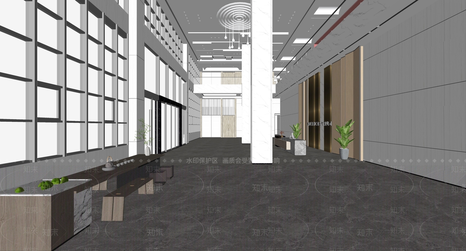 现代公司大堂SU模型下载【ID:1134249341】