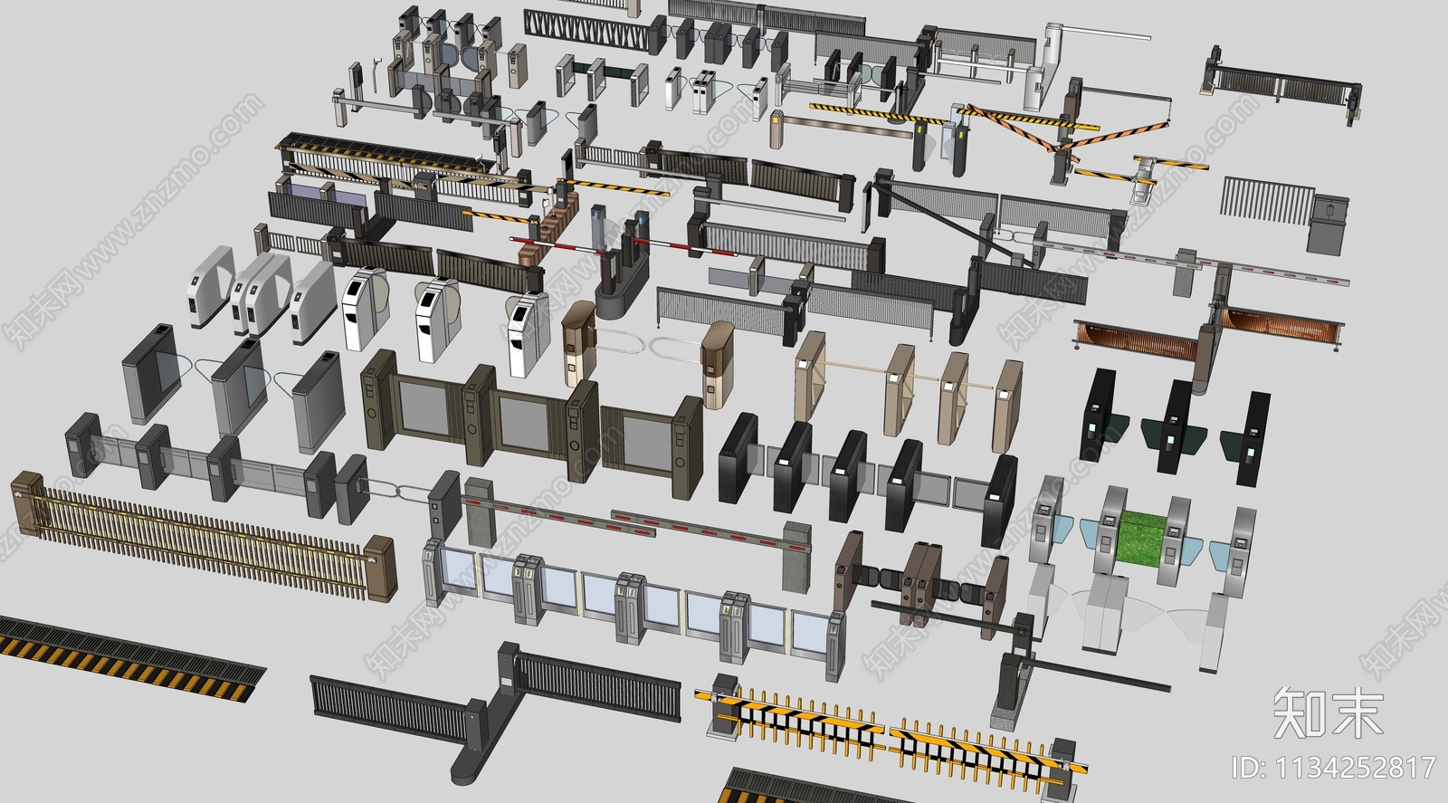 道闸栏杆SU模型下载【ID:1134252817】
