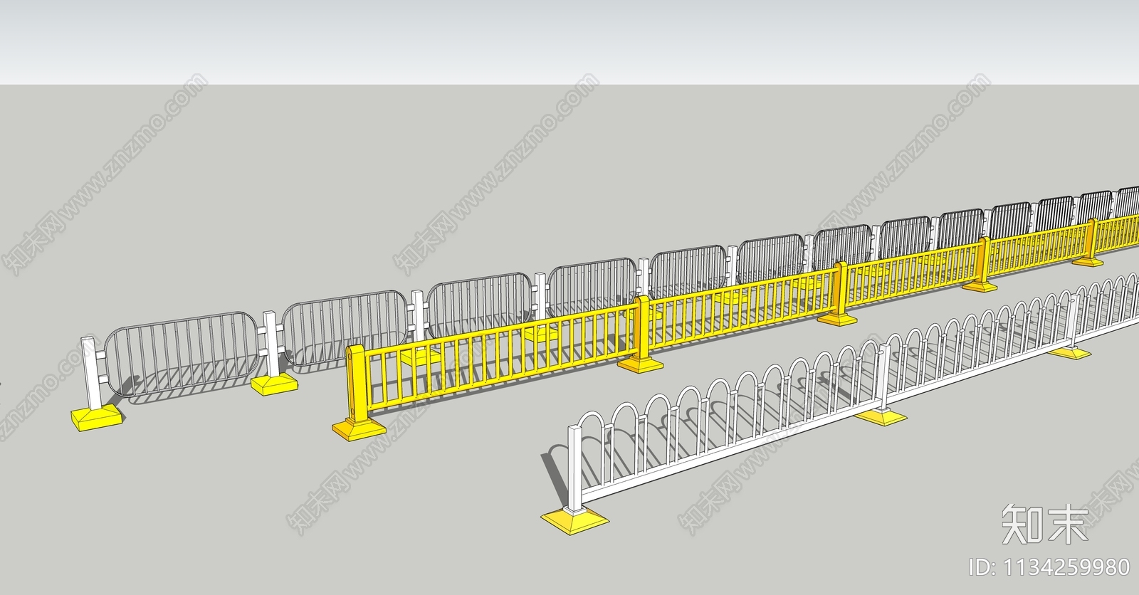 现代常见的市政道路护栏SU模型下载【ID:1134259980】