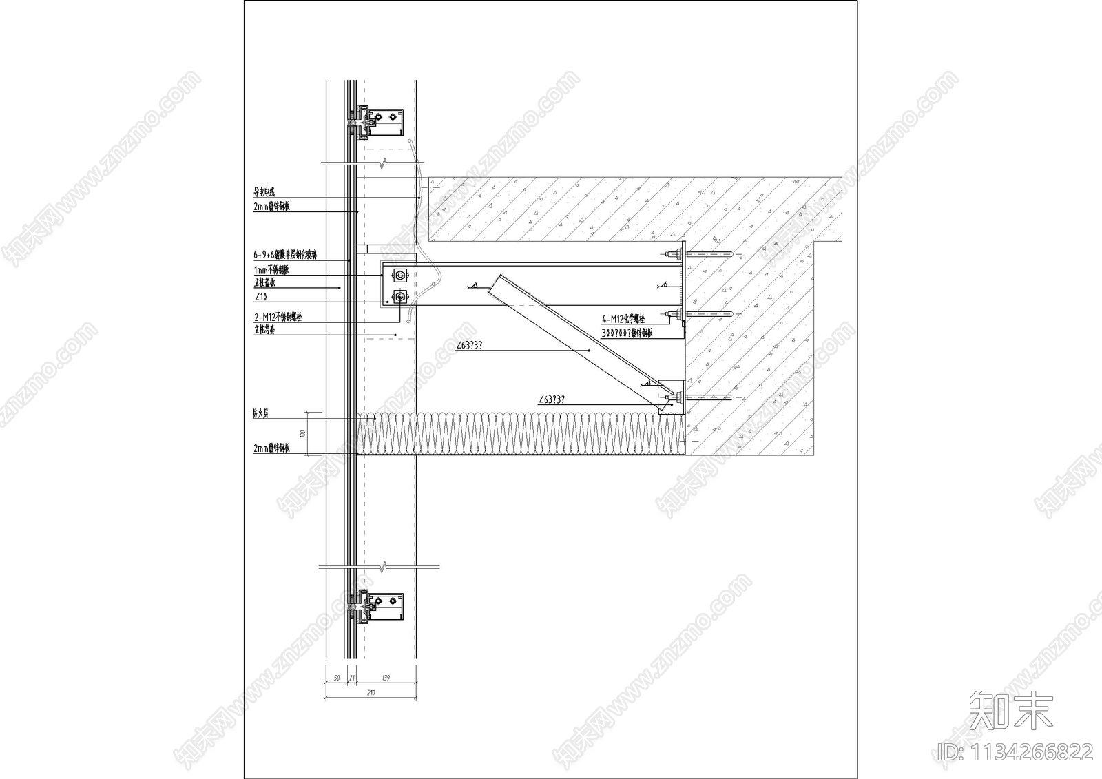 全玻璃节点幕墙大样图施工图下载【ID:1134266822】