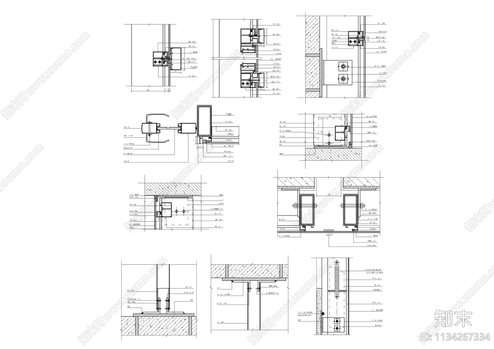 新型挂钩式幕墙节点图施工图下载【ID:1134267334】
