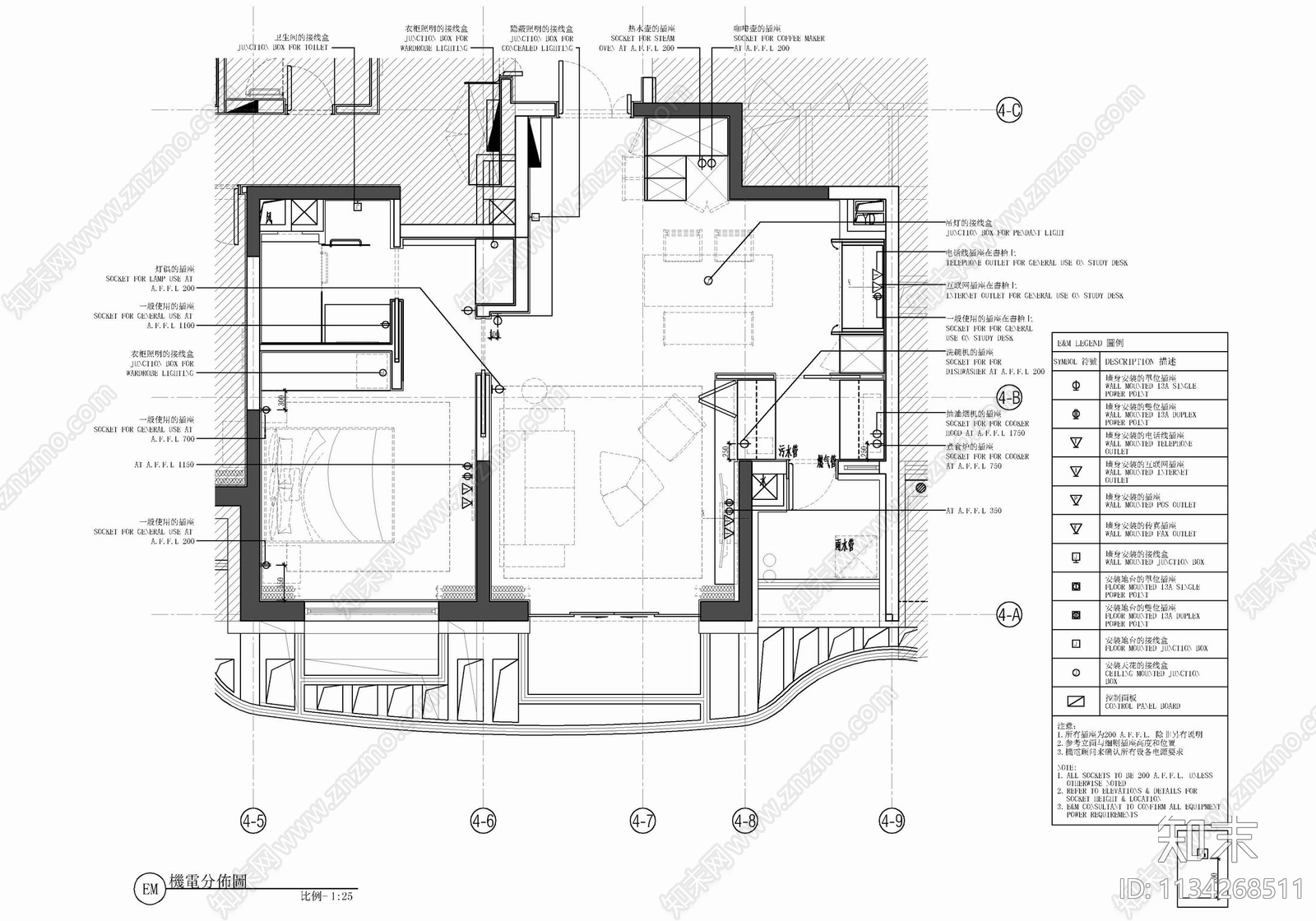 75㎡样板房室内cad施工图下载【ID:1134268511】