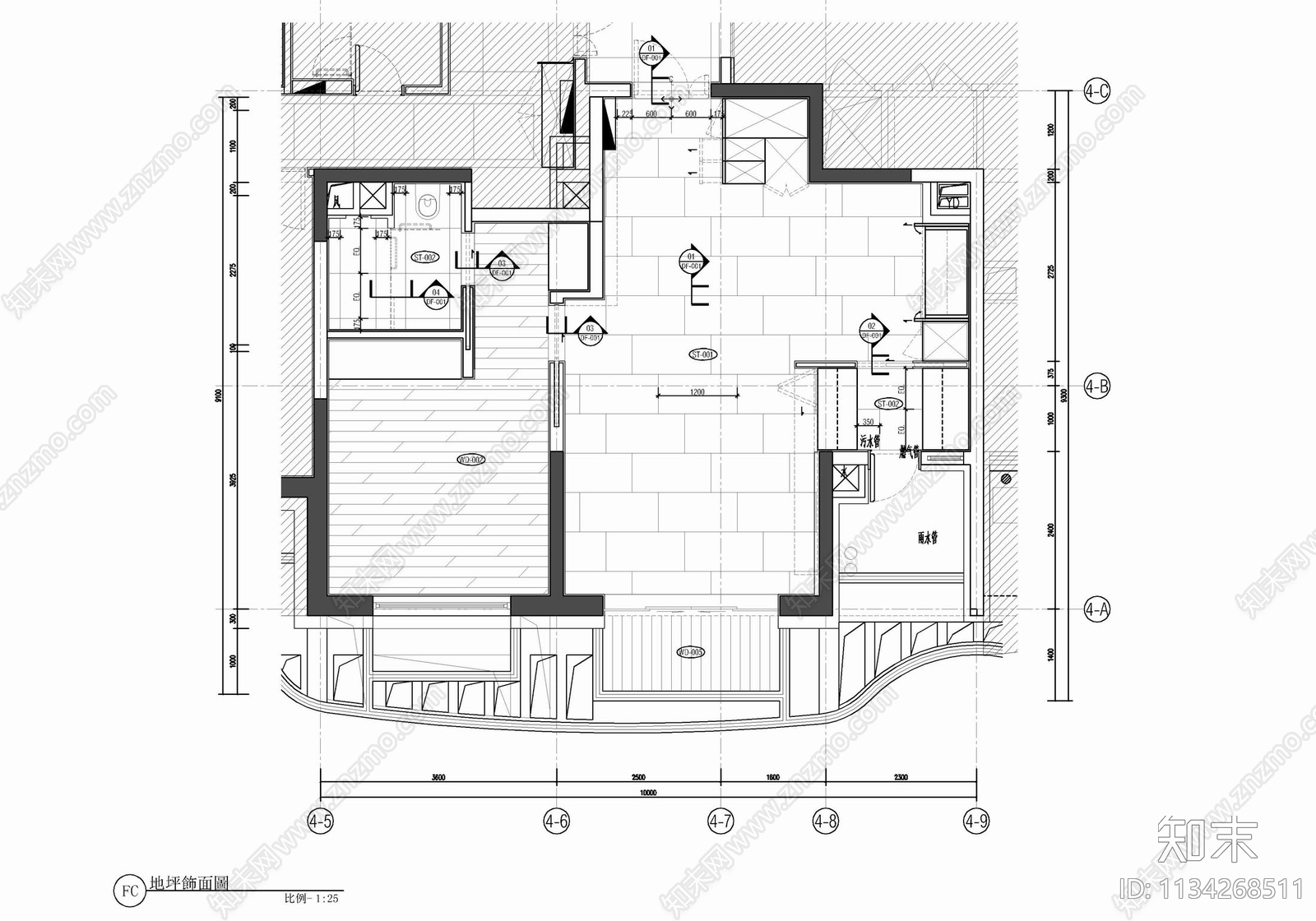 75㎡样板房室内cad施工图下载【ID:1134268511】