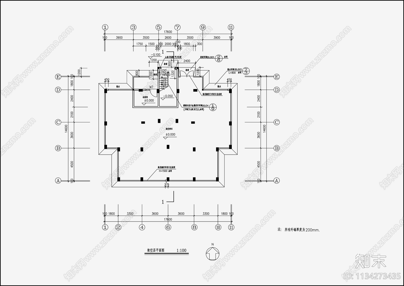 住宅区建筑设计cad施工图下载【ID:1134273435】