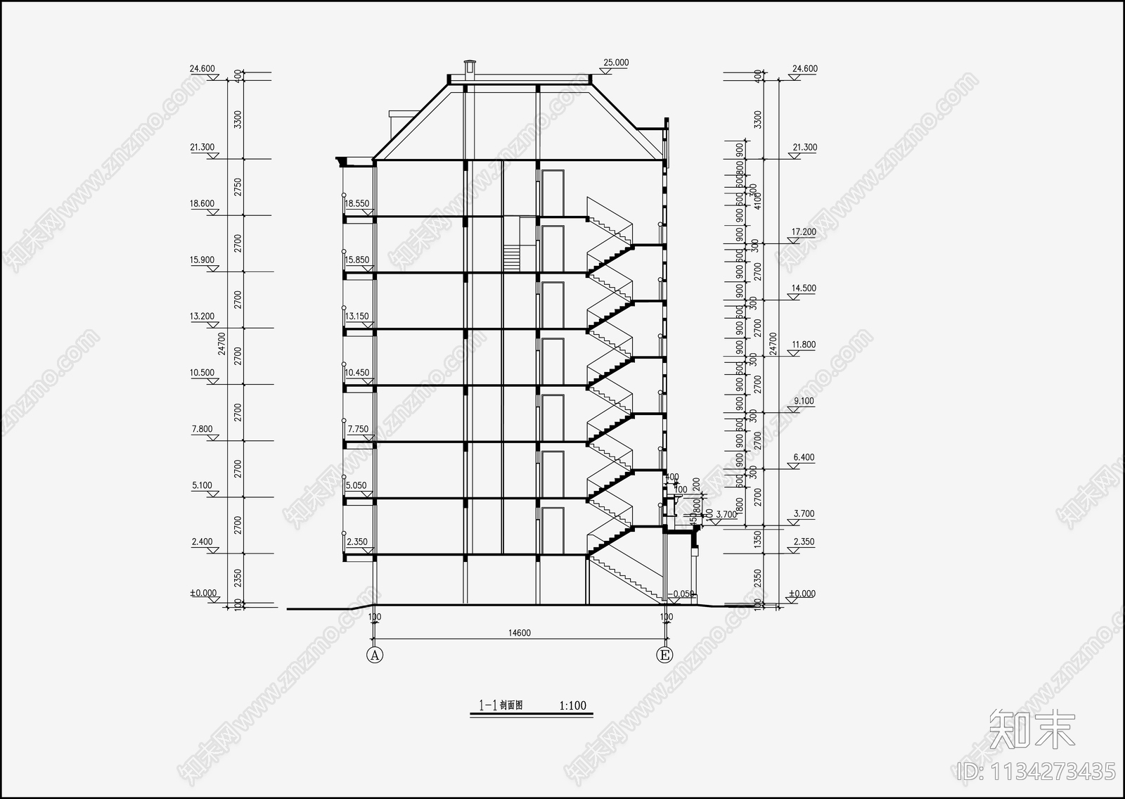 住宅区建筑设计cad施工图下载【ID:1134273435】