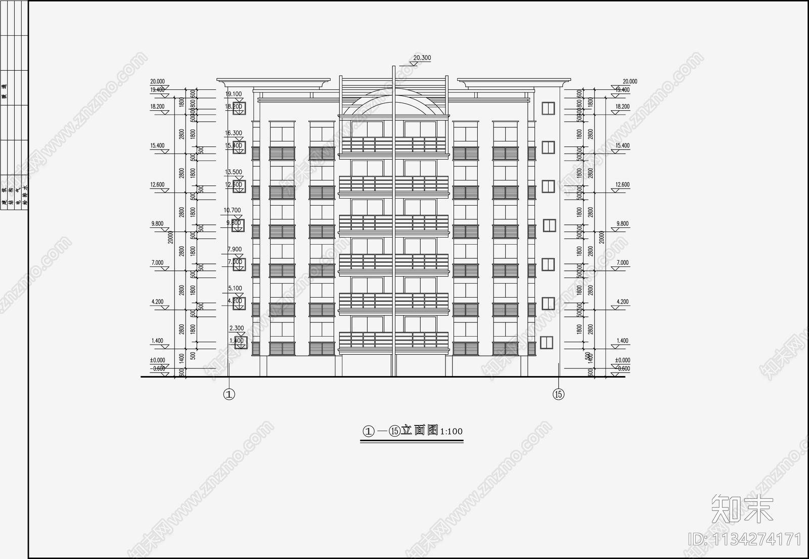 住宅区建筑设计cad施工图下载【ID:1134274171】