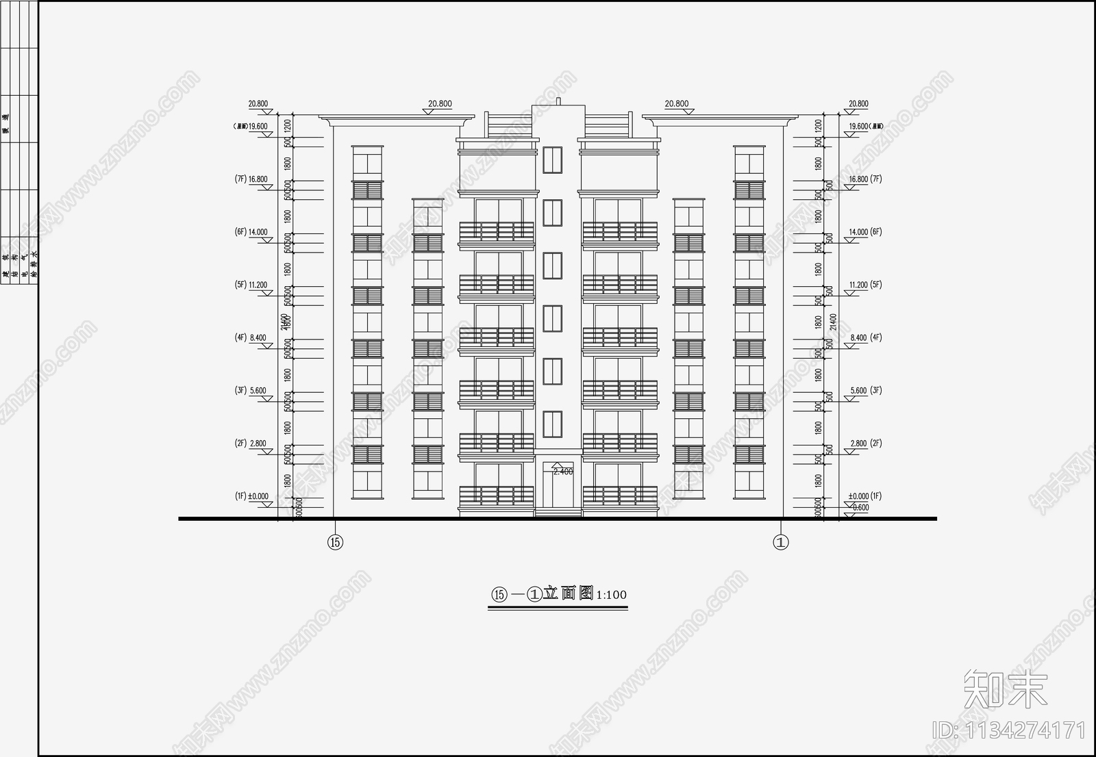 住宅区建筑设计cad施工图下载【ID:1134274171】