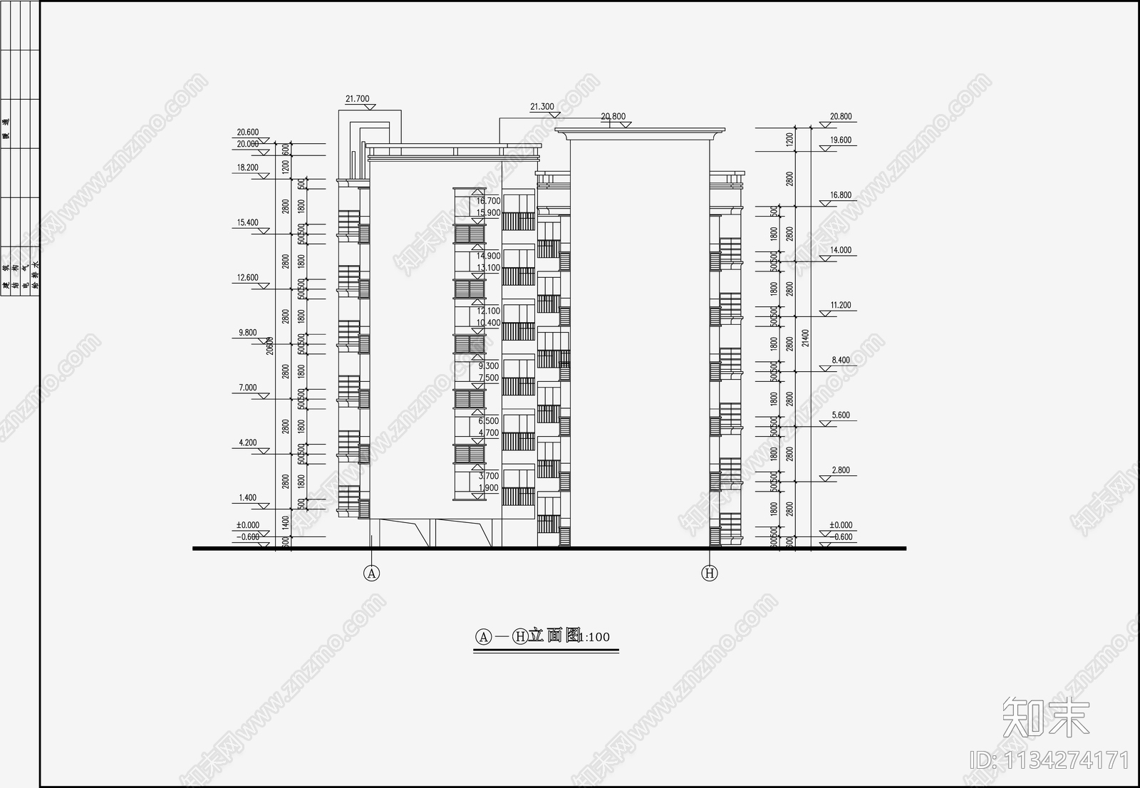 住宅区建筑设计cad施工图下载【ID:1134274171】