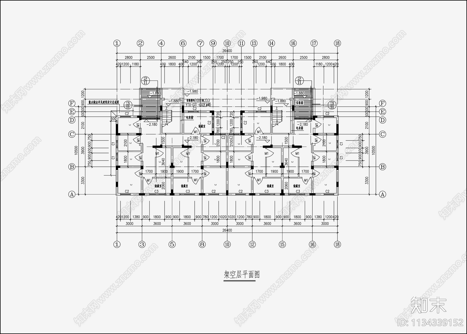 现代住宅建筑cad施工图下载【ID:1134339152】