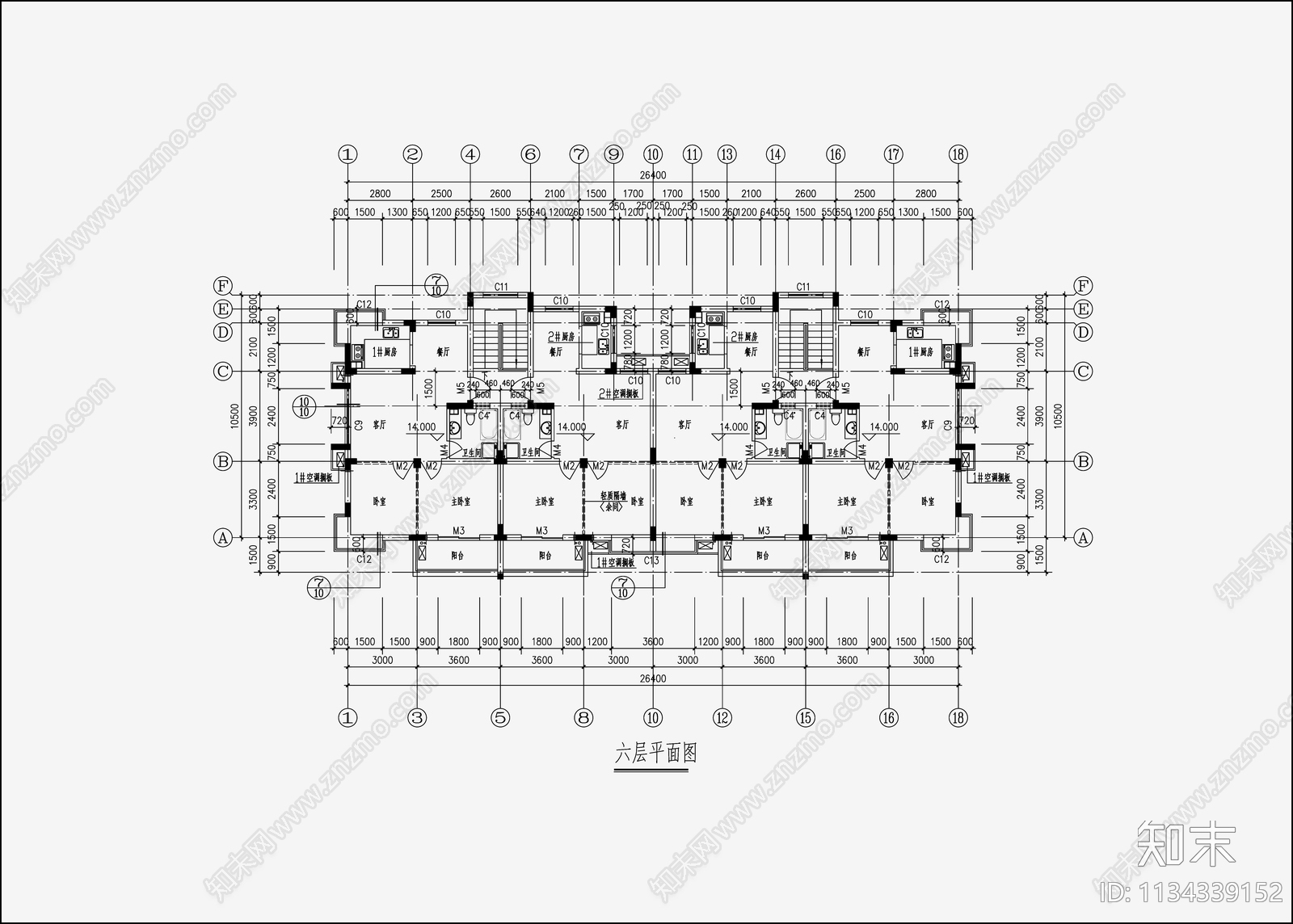 现代住宅建筑cad施工图下载【ID:1134339152】