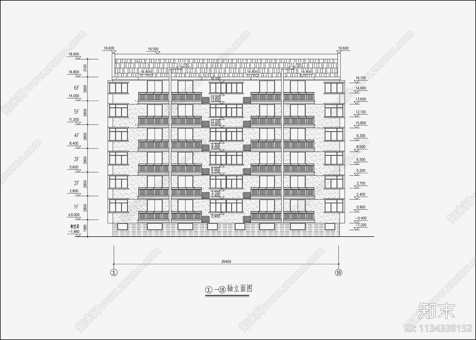 现代住宅建筑cad施工图下载【ID:1134339152】