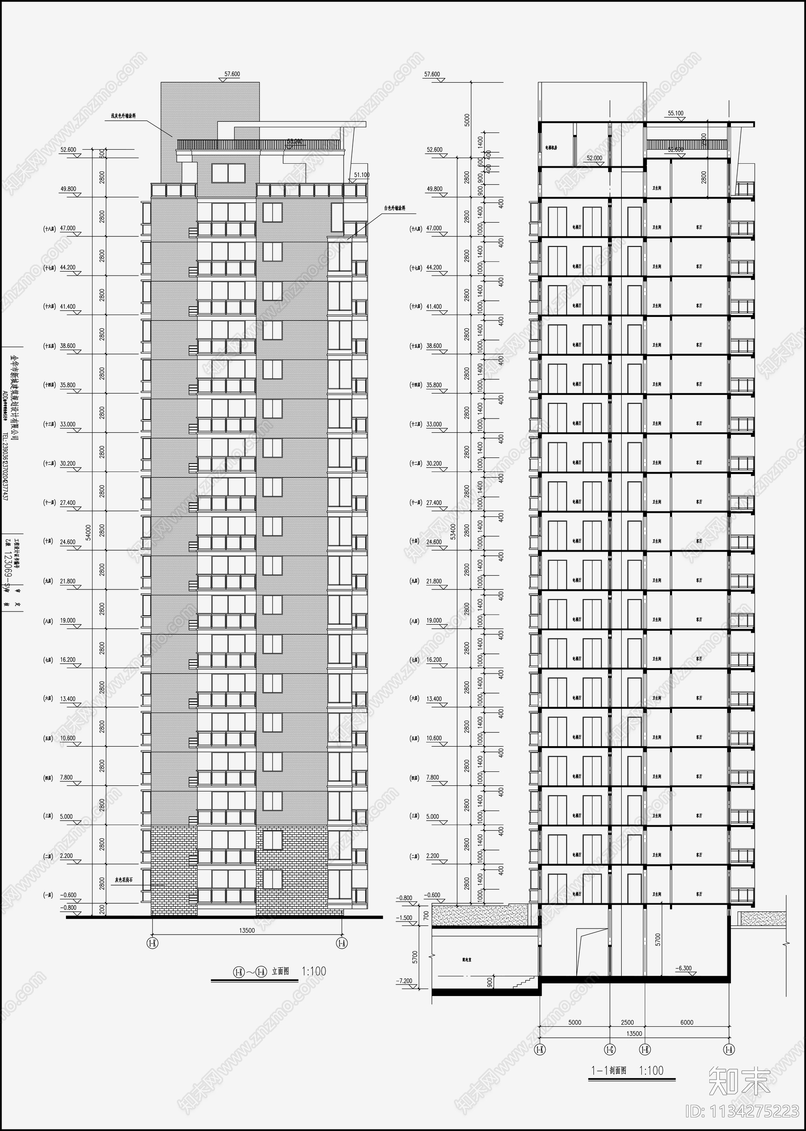 住宅区建筑设计cad施工图下载【ID:1134275223】