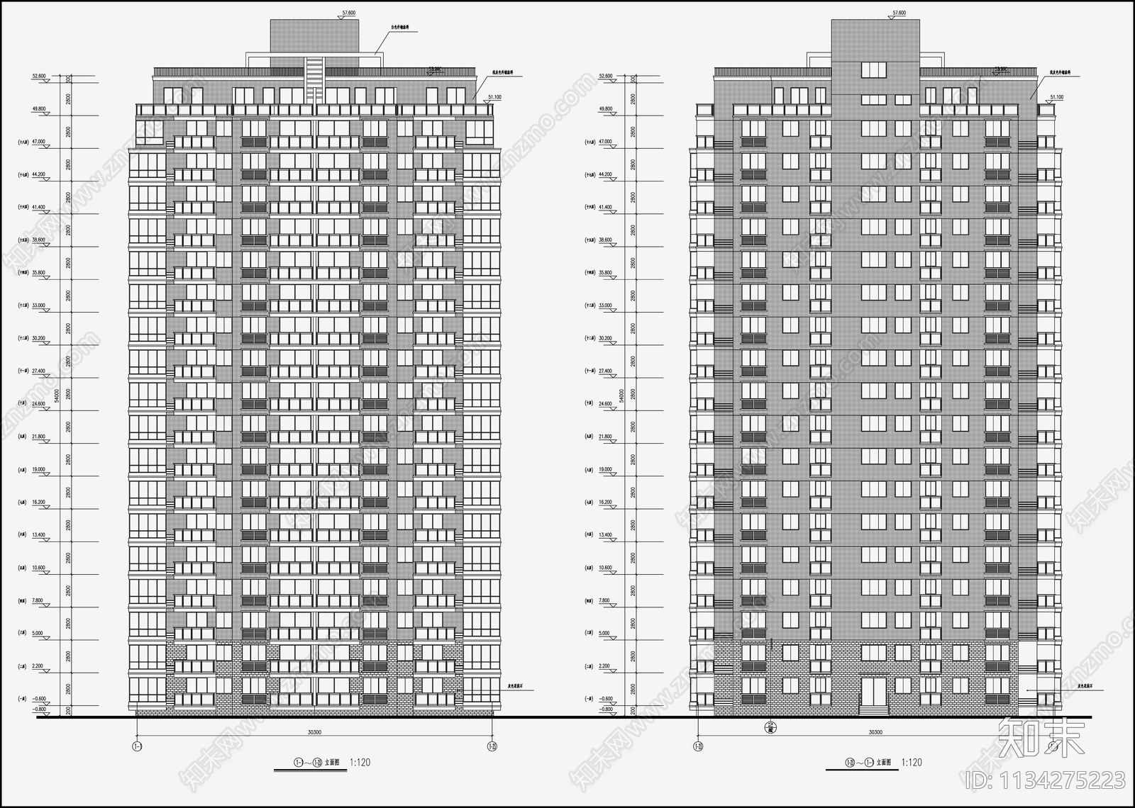 住宅区建筑设计cad施工图下载【ID:1134275223】