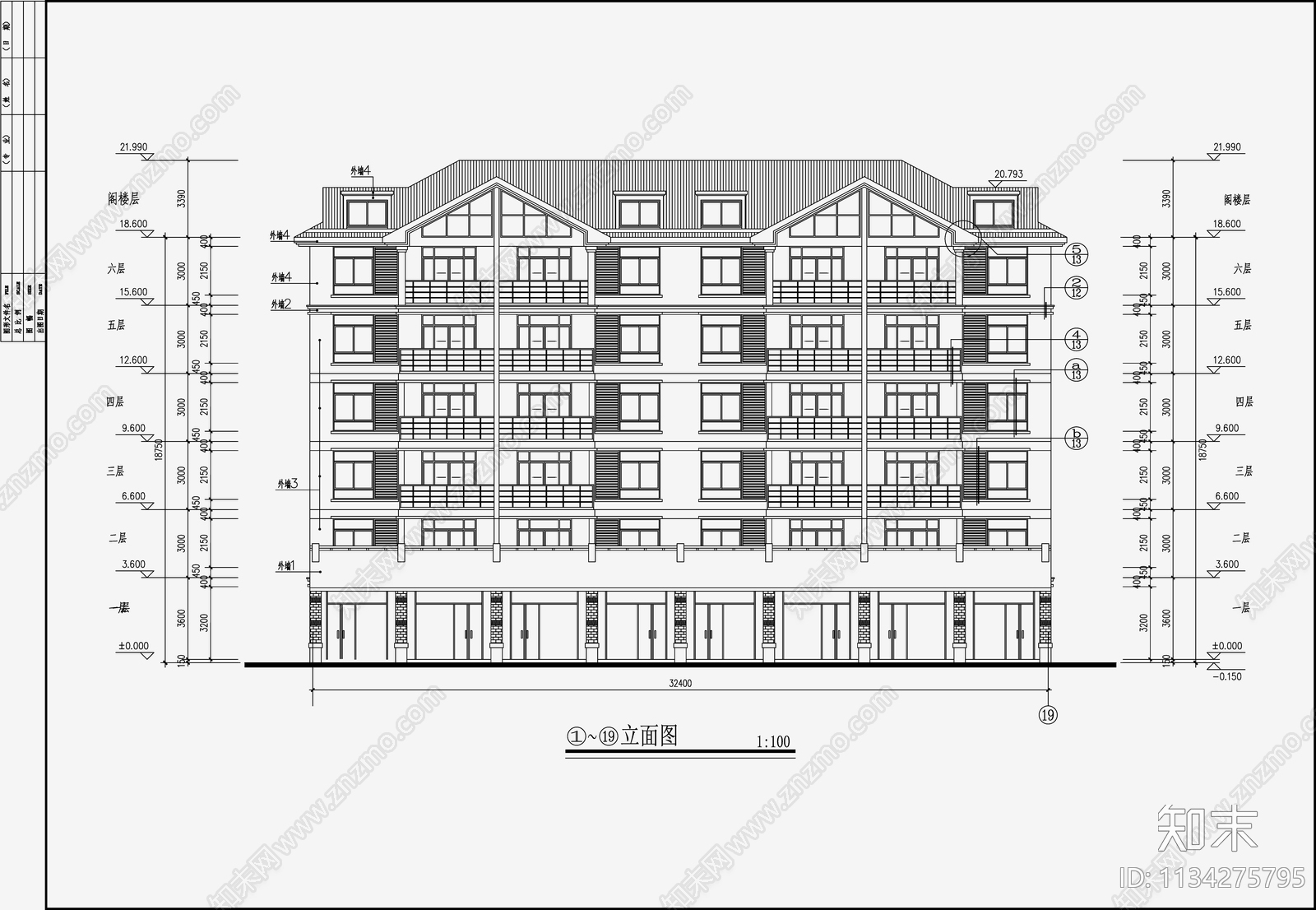 现代住宅区建筑设计cad施工图下载【ID:1134275795】