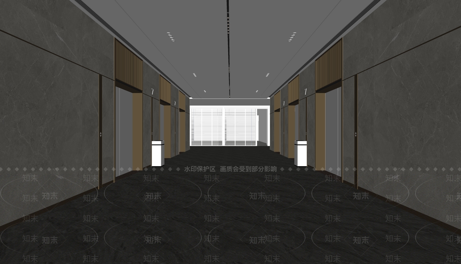 现代电梯厅SU模型下载【ID:1134277920】